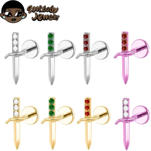 ZOORBODY JEWELRY Piercing Stud, Titan, Zirkonia, Unisex, eloxiert - Bild 1