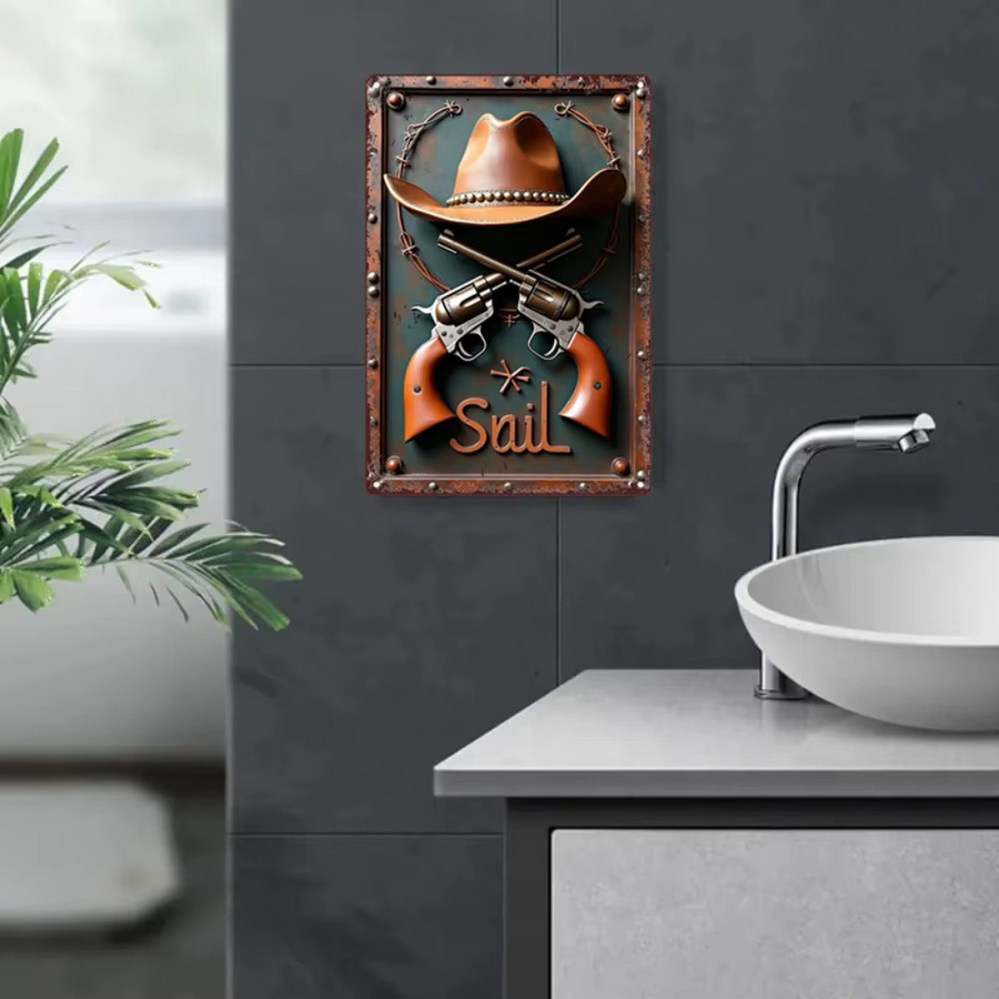 WesternCraft Vintage-Metallschild aus Aluminium für die Wanddekoration, Rechteckig, Breite: 30,0 cm, Höhe: 20,0 cm - Bild 5