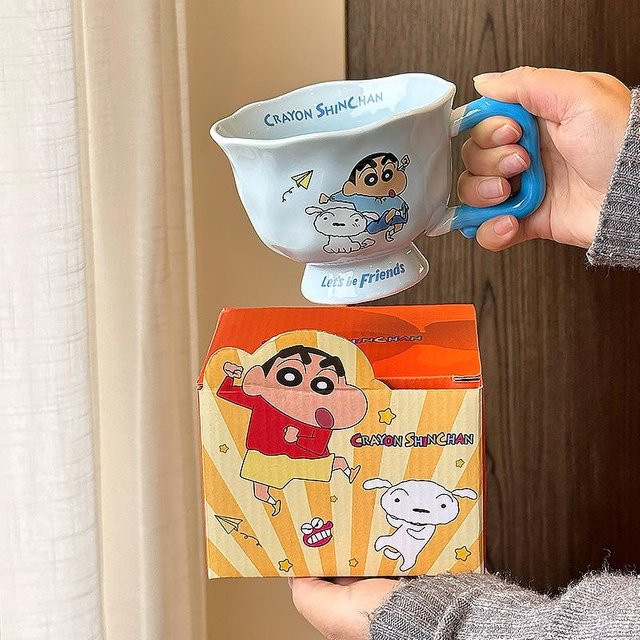Crayon Shin Chan Keramiktasse für Kinder und Erwachsene, bunter Cartoon Wasserbecher, 380 ml - Bild 1