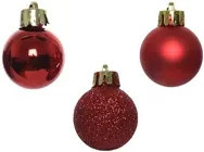 DECORIS Christbaumschmuck Kugel rot rund aus Kunststoff Durchmesser: 3 cm - Bild 1