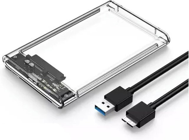 Fomscvka USB 3.1 HDD-Gehäuse für 2,5 Zoll SATA SSD und Festplatten, transparent, 5 Gbit/s Übertragungsgeschwindigkeit - Bild 1
