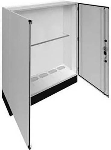 Hager Schrank aus Stahl in Lichtgrau (RAL 7035), B/T/H: 155 x 40 x 205 cm - Bild 1
