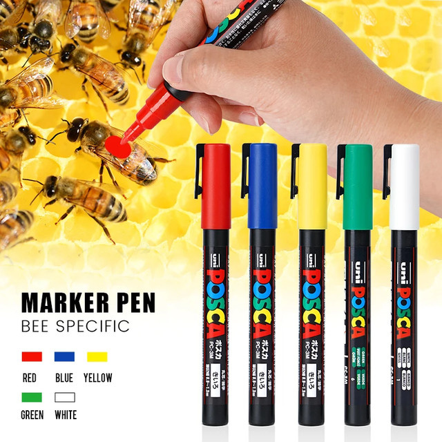 JIECARE Bienenköniginmarkierungsstift aus Kunststoff in 5 Farben für die Bienenzucht - Bild 1