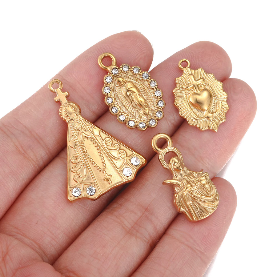 DOOYIO Anhänger Edelstahl, Gold, Kristall, Unisex - Bild 2