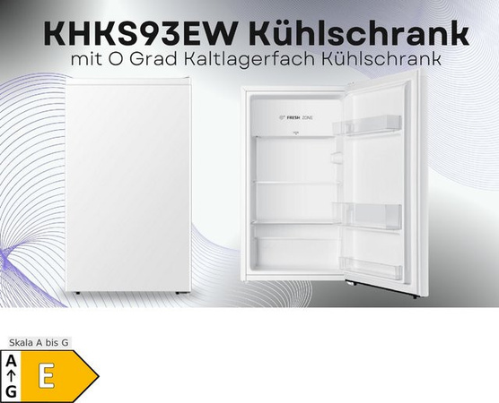 PKM Kühlschrank KHKS93EW, weiß, freistehend, 94 Liter, mit Zero Degree Zone Kaltlagerfach, Höhe: 84 cm, Breite: 46 cm, Tiefe: 55 cm