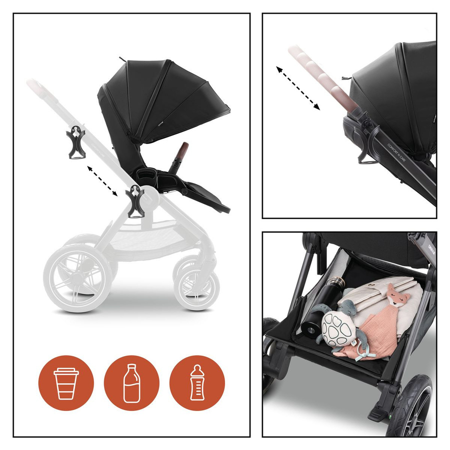 Hauck Buggy Comfort N Care 2in1 Kinderwagen in Black mit Beendecke, Babyschalenadapter, Getränkehalter und Federung - Bild 8