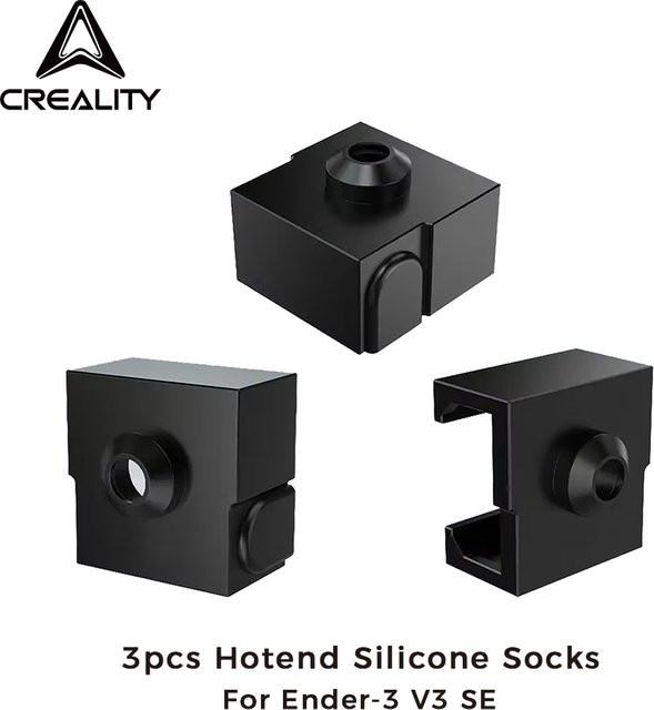 Creality 3er-Set Hitzebeständige Silikonsocken für Hotends als 3D-Druckerzubehör für Ender-3 V3 SE in Schwarz - Bild 1