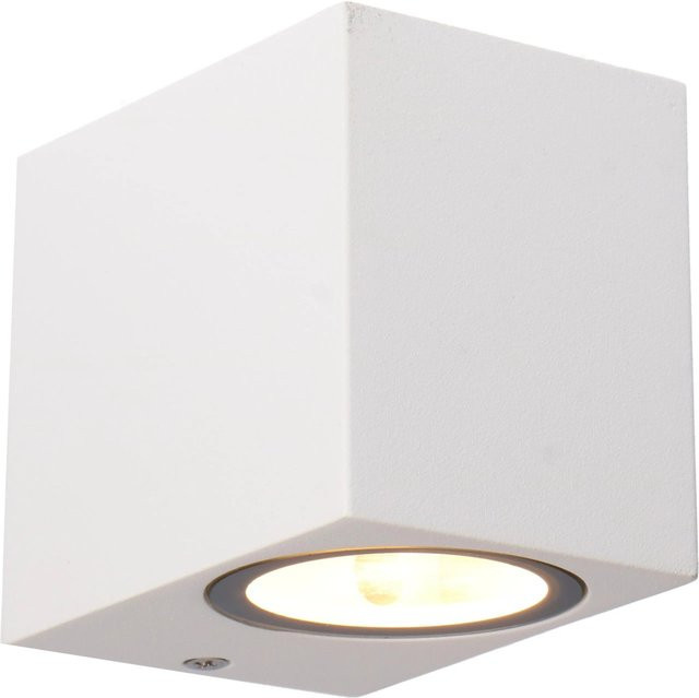 LED's,ight Außen-Wandleuchte Eckig in Weiß mit austauschbarem GU10 Leuchtmittel - Bild 1
