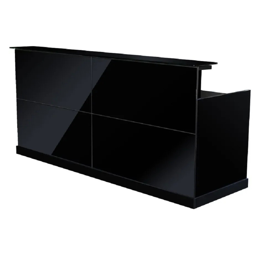 Jet-Line Empfangstheke Zürs in Schwarz mit edler Glasfront, B/T/H: 220 x 75 x 105 cm - Bild 2