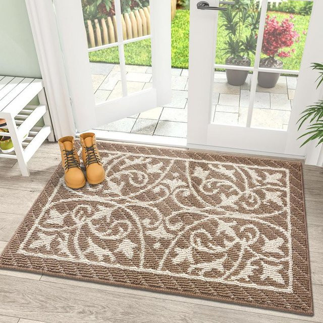 Nordic Wind Fußmatte aus Polypropylen in Beige, verschleißfeste Anti-Rutsch-Staubmatte für den Eingangsbereich, B/B: 50 x 80 cm - Bild 1