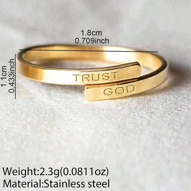 YJSTY Ring, Edelstahl, Gold, Unisex - Bild 1