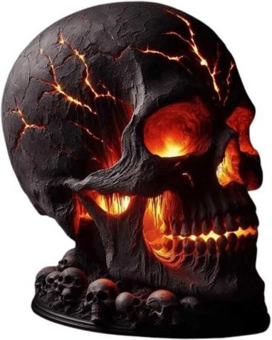 Yousheng Gothic Totenkopf Schreibtischlampe mit LED in Schwarz - Bild 1