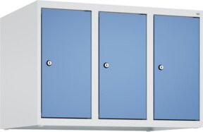 C+P Aufsatzschrank 7035 mit 3 Abteilen, Farbe Fernblau, B/T/H: 50 x 75 x 50 cm, mit 3 Zylinderschlössern und Soft-Anschlag - Bild 1