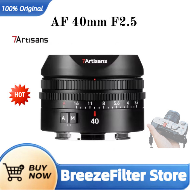 7artisans AF 40mm F2.5 Autofokus-Objektiv für Sony E-Mount, Schwarz - Bild 1