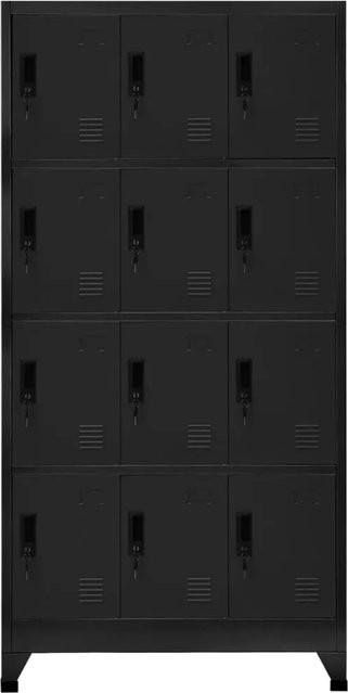 vidaXL Schließfachschrank aus Stahl in Schwarz, Modell 3, B/T/H: 90 x 45 x 180 cm - Bild 1