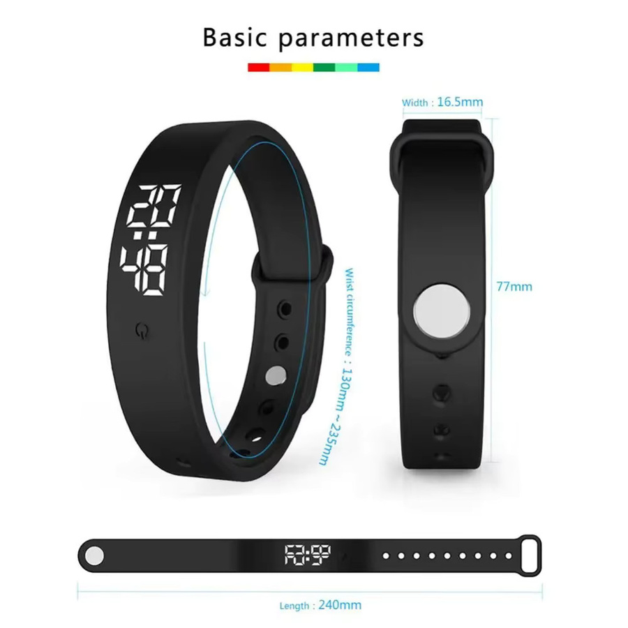 DIXSG LED-Sportuhr mit intelligenter Körpertemperaturüberwachung und Vibrationsalarm als Smartband - Bild 4