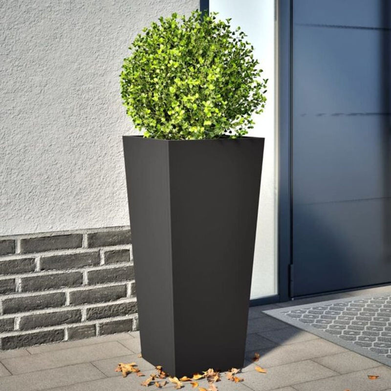 2er-Set quadratische Pflanzkübel aus Metall von vidaxl in Schwarz, B/T/H: 35 x 35 x 75 cm - Bild 1