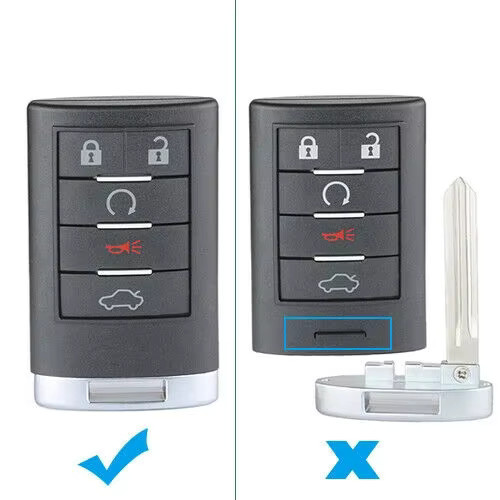 KEYECU Remote Fob Ersatzschlüssel für Cadillac Escalade ESV EXT 2007–2014 CTS DTS, Keyless Go, 315 MHz, Schwarz - Bild 2