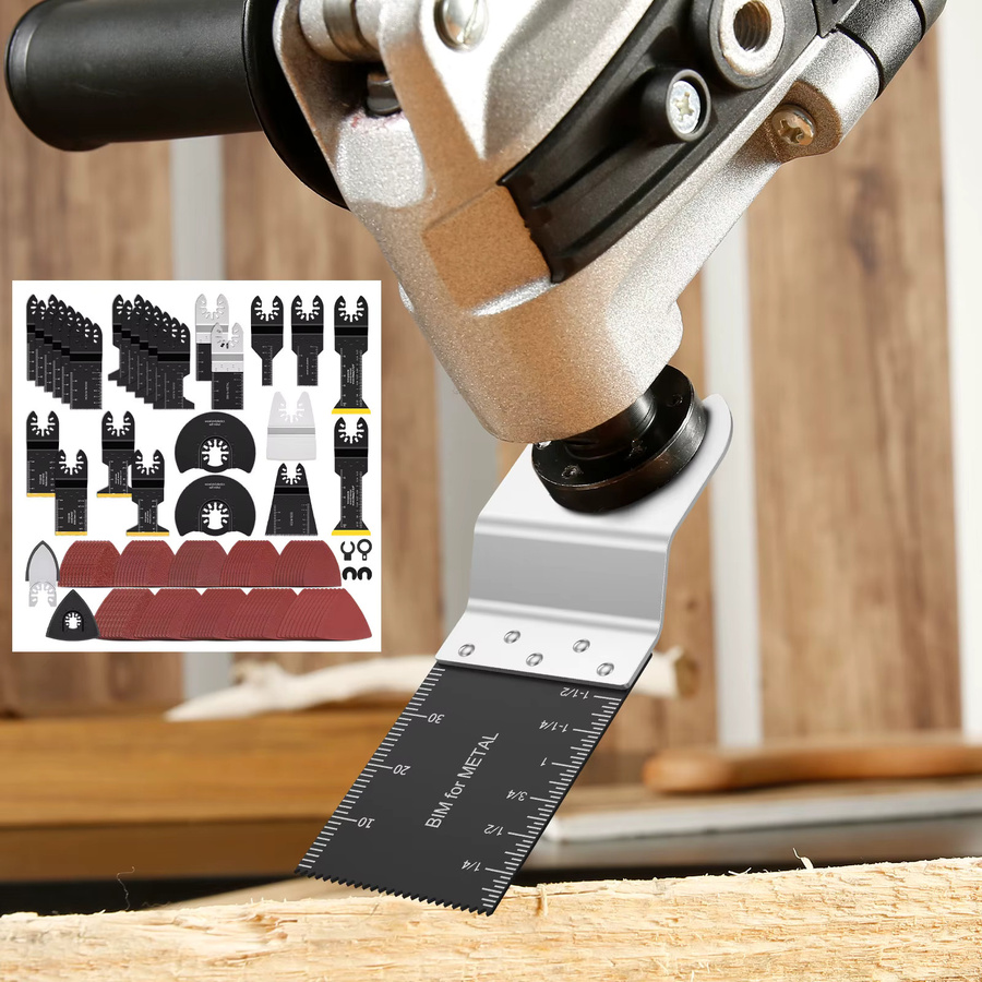 Toorise 128-teiliges Oszillierendes Werkzeug Set mit Bi-Metall Sägeblättern, Schabern, Schleifpapier und Schleifscheiben inklusive Adapter - Bild 2