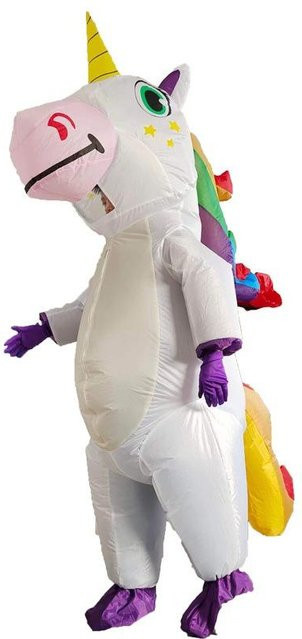 Anime aufblasbares Einhorn Kostüm Rosa Ganzkörper Cosplay mit Gebläse - Bild 1
