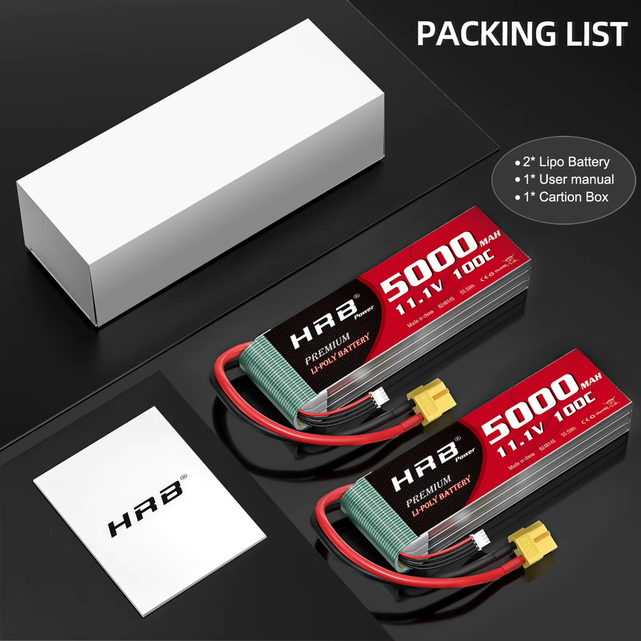 HRB Lipo-Akku 5000mAh mit XT60 Anschluss für RC Quadcopter, Hubschrauber, Boot, Auto und Flugzeug - Bild 6