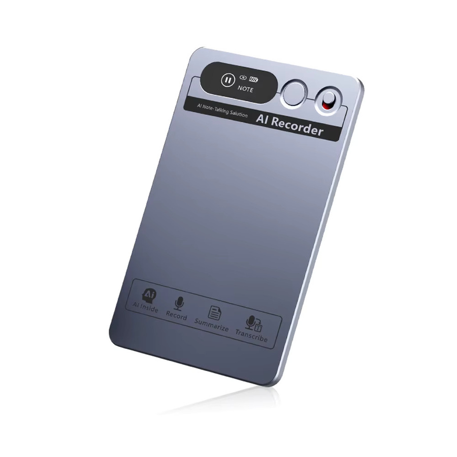 Famue KI-Sprachrekorder Mini Magnetisch mit ChatGPT-4 App für Transkription und Zusammenfassung, 58-Sprachen-Übersetzer und Audio-Diktiergerät, Grau - Bild 2
