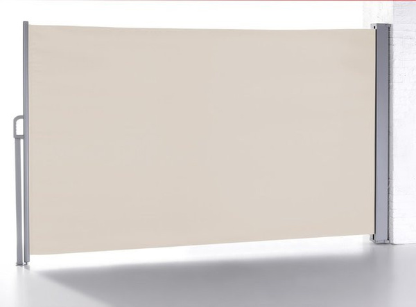 GreenYard Seitenmarkise Balkonmarkise mit Sichtschutz aus Aluminium in Beige, B: 4,5 m, H: 1,6 m