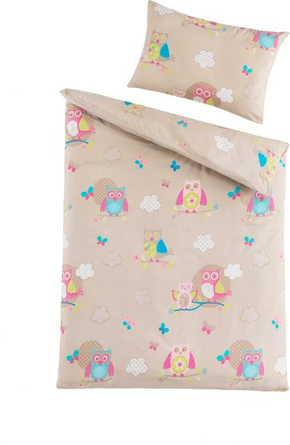 HTI-Living Baby Bettwäsche aus Baumwolle mit Tier-Grafik in Beige, Set bestehend aus Bettbezug und Kissenbezug, Maße: B/H: 100 x 135 cm, B/H: 40 x 60 cm - Bild 1
