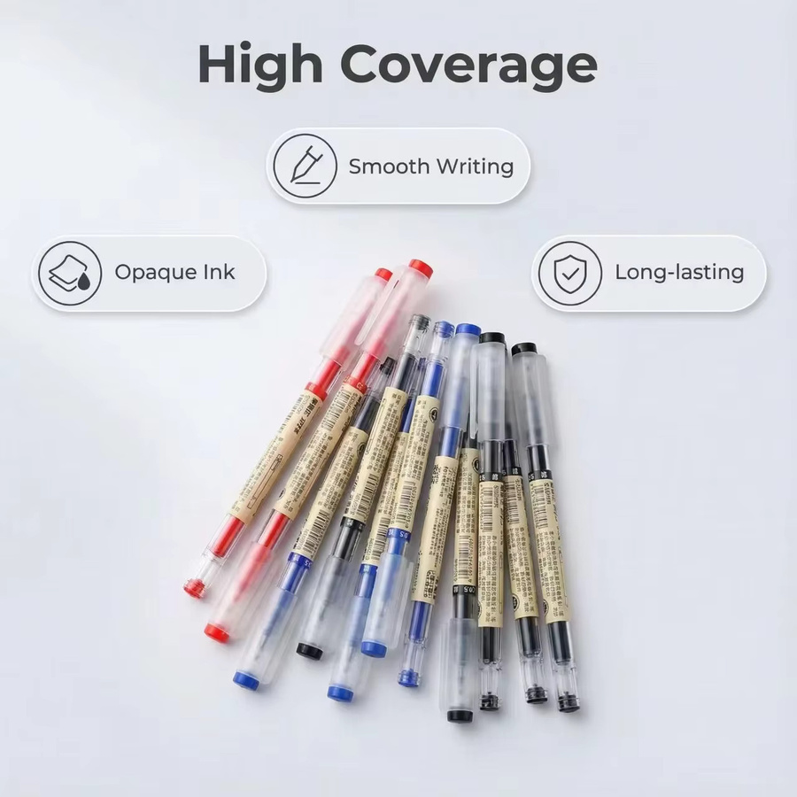 54-teiliges Set Japanische Gelstifte mit 0,35mm Spitze in Schwarz, Blau und Rot für Schule und Büro - Bild 3