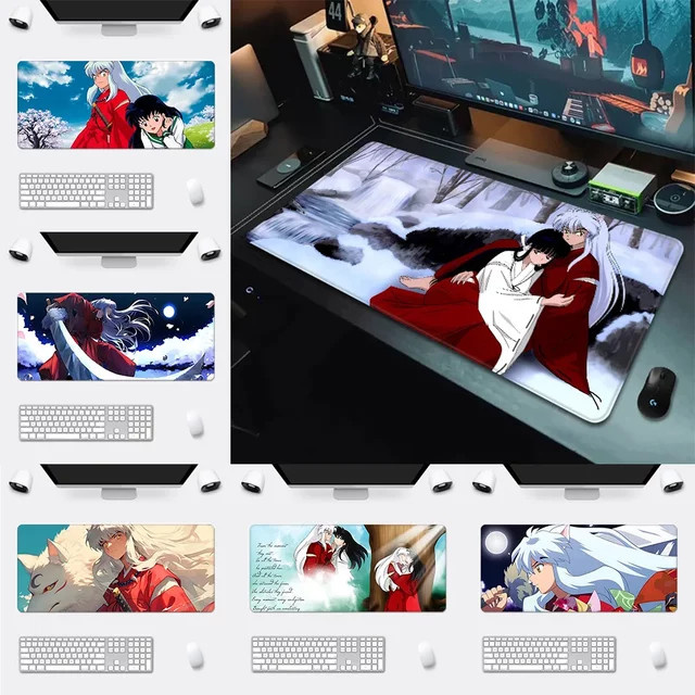 Rutschfestes Anime Inuyasha Mauspad XXL mit HD-Druck für PC und Gamer, B/T: 90 x 40 cm, Multicolour - Bild 1