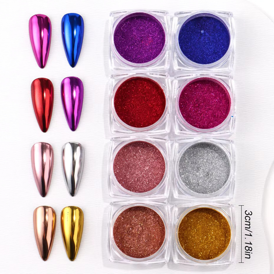 Full Beauty Nagelpuder Pigment Metallic, 8 Boxen - Bild 5