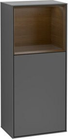 V&B Finion Seitenschrank Anthrazit mit LED-Beleuchtung und Glasfachboden, B: 41,8 cm, H: 93,6 cm - Bild 1