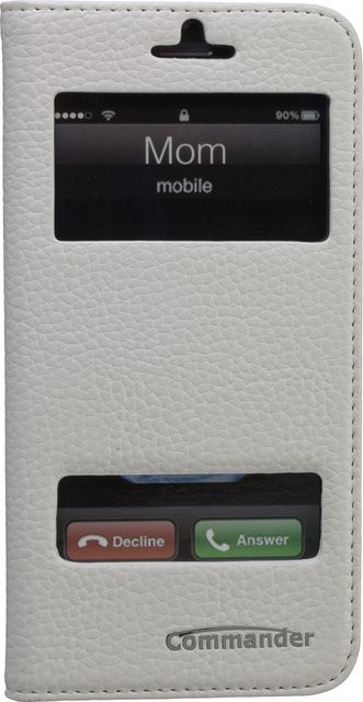 Double Window Case Leder Handyhülle für Apple iPhone 6 in Weiß - Bild 1