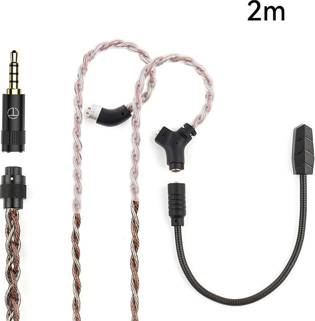 Trn Red Chain Plus Gaming-Kabel mit abnehmbarem 3,5 mm Jack, 4-adrig, versilbertes Kupfer-Upgrade-Kabel, Länge: 1,2 m - Bild 1