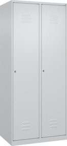 C+P Spind Classic PLUS Spind mit 2 Abteilen, Grau, H x B x T: 185 x 80 x 50 cm, mit Zylinderschloss und 4 Garderobenhaken - Bild 1