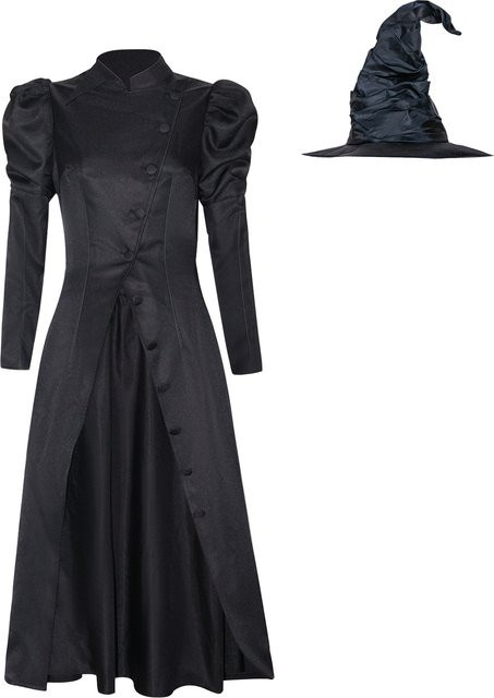 ZOBOTT Wicked Glinda Elphaba Cosplay Kostüm, Full Set, Schwarz - Bild 1