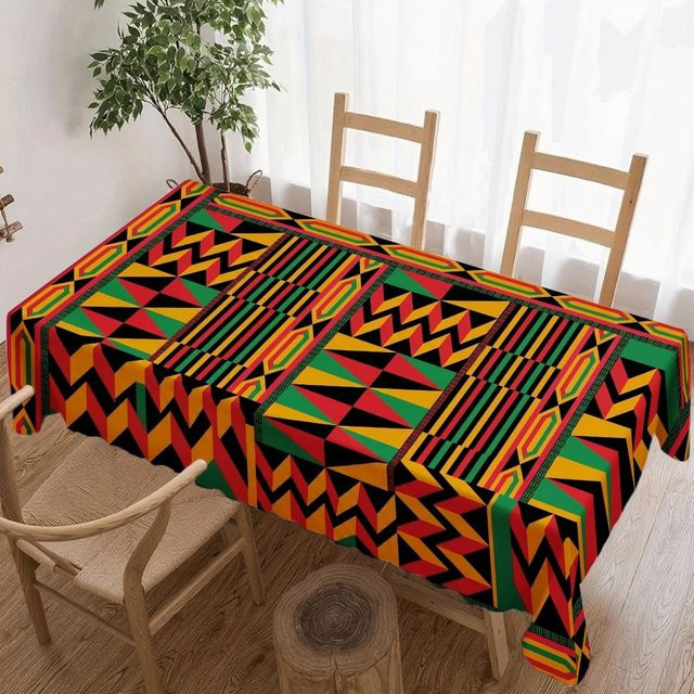 Wasserdichte rechteckige Tischdecke mit afrikanischem Druck von JINGYUE Pet, Mehrfarbig, B/L: 140 x 180 cm - Bild 1