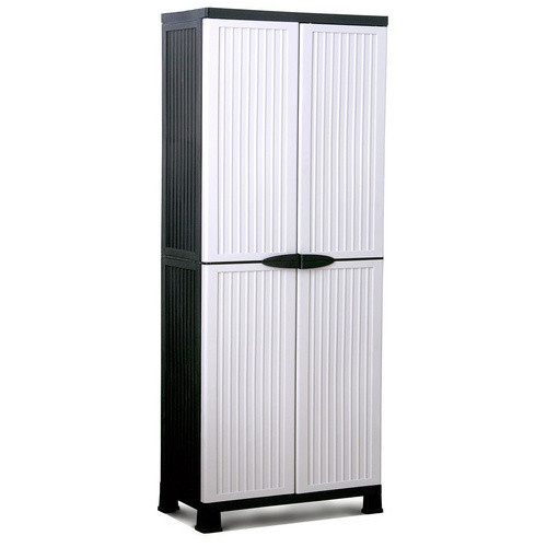 Kreher Universalschrank Noble aus Kunststoff in Weiß-Schwarz, B/H/T: 68 x 171 x 40 cm - Bild 3