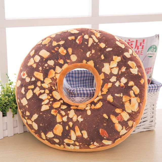 For Future Donut Plüschkissen in Braun, rund, Durchmesser: 40 cm - Bild 1
