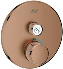 Grohe Grohtherm Smartcontrol w suns Fertigset Duscharmatur in Brushed Brass Gold mit Safety Stop und 1 Absperrventil, Unterputz-Montage - Bild 1