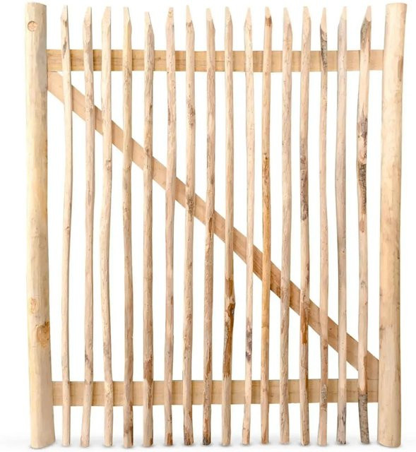 Stiltreu Genageltes Staketenzaun-Tor aus Edelkastanie in Braun, B: 150 cm, H: 175 cm - Bild 1