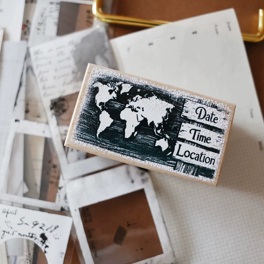 Vintage Travel Record Holzstempel für dein DIY Scrapbooking und die Kartenherstellung - Bild 5