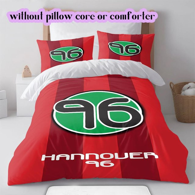Lalilata Home Hannover 96 Muster Bettwäsche Set in Rot mit 1 Bettbezug und 2 Kissenbezügen, B/H: 240 x 220 cm - Bild 1