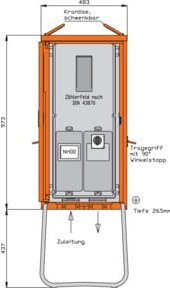 Walther Werke Anschlussschrank 55kVA in Orange aus Stahl mit 1 Abgang und 1 Zone WA0011 - Bild 1