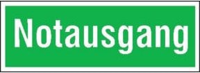 SafetyMarking Fluchtwegschild Notausgang aus Aluminium, grün, B: 30,0 cm, H: 10,5 cm, langnachleuchtend - Bild 1