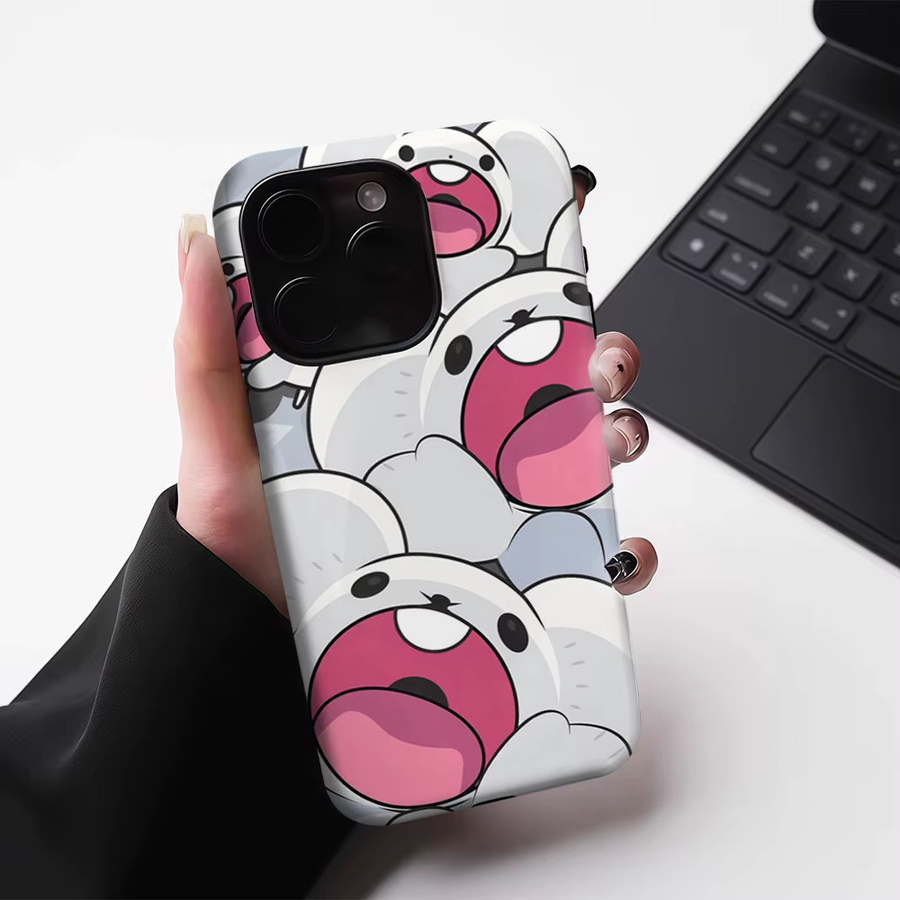 Potdemiel White Puffs Magnetische Handyhülle für iPhone 17 16 15 14 13 Pro Max Plus, robuste doppelschichtige Schutzhülle in Weiß - Bild 3