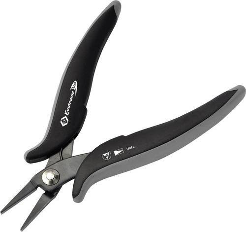 C.K T3891 ESD Flachzange Gerade aus Carbonstahl in Schwarz, Länge: 145 mm - Bild 1