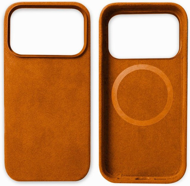 Alcantara Magnetische Hülle für iPhone 17 Pro Max, iPhone 17 Pro und iPhone 17 Air mit MagSafe und Soft-Touch Abdeckung in Orange von Market-5 - Bild 1