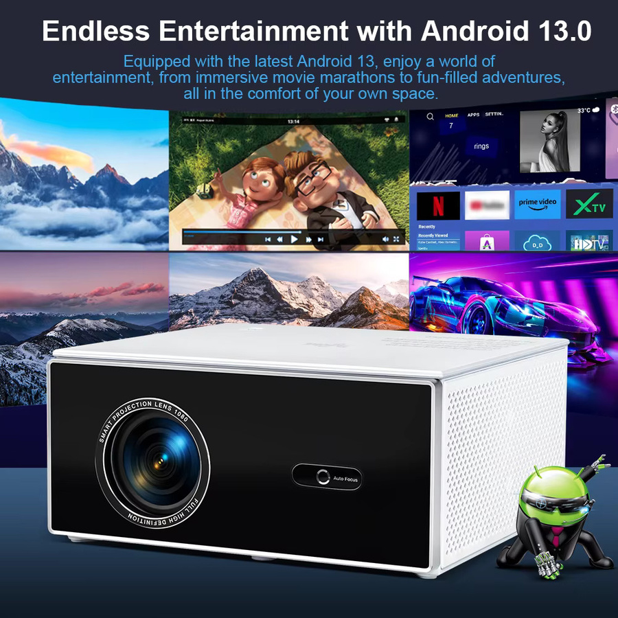 ThundeaL TDA7W Android Beam-Projektor in Weiß mit WiFi und Full HD 1080P für Heimkino und Outdoor-Meetings - Bild 2