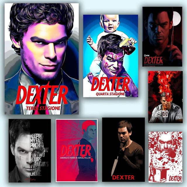 American Classic D-Dexter Poster Wandkunst aus PVC in Schwarz und Multicolour, rechteckig, Breite: 20 cm, Höhe: 15 cm - Bild 1